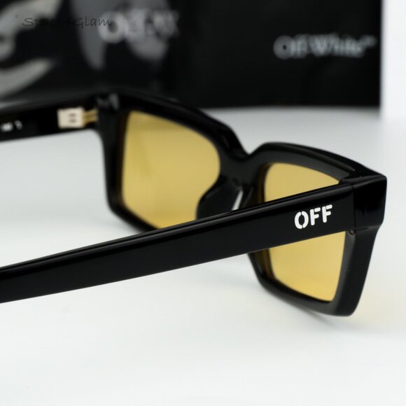 Off-White Women Sunglasses Black Yellow Square OERI13A WARREN 1018 NEW AUTHENTIC main image 5